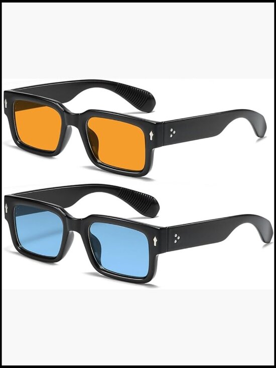 Classic Square Thick Frame Sunglasses, Chunky Black Shades main image 4